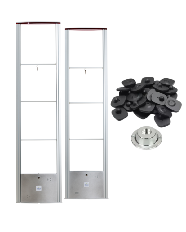 KIT 2 MONO ANTENAS ANTIHURTO + 1000 HARD TAGS + IMAN HASTA 1.7MT
